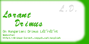 lorant drimus business card